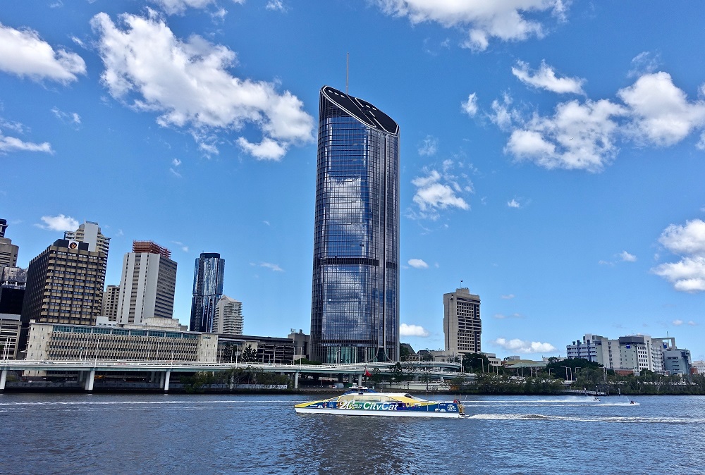 Brisbane river with a ferry