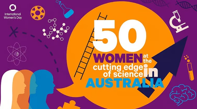 International Women's Day 50 women in STEM logo