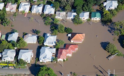 Flooded houses