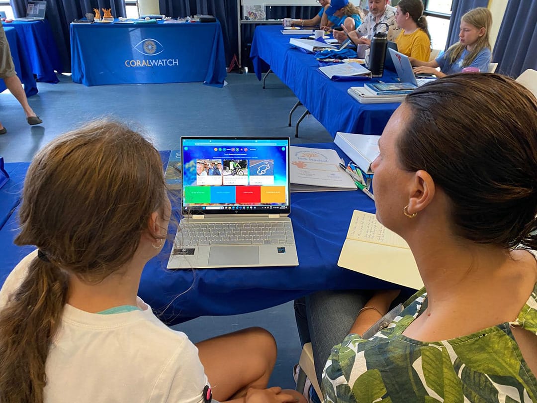people looking at the What Can I Do Platform on a laptop