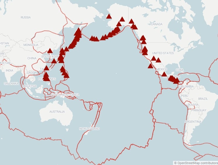 Volcano data map