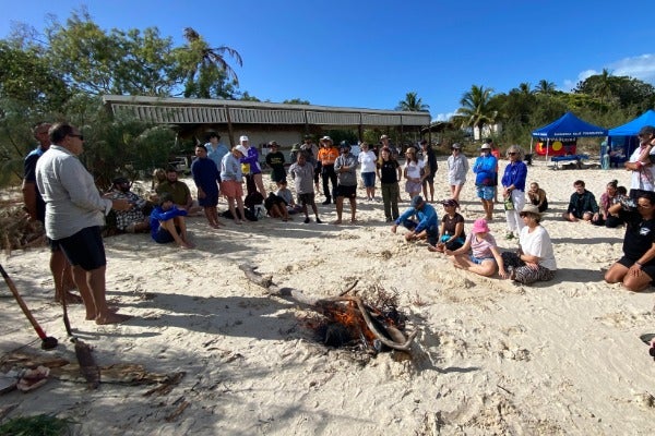 Tour participants on Woppa Island