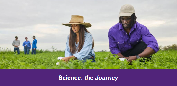agricultural students in field