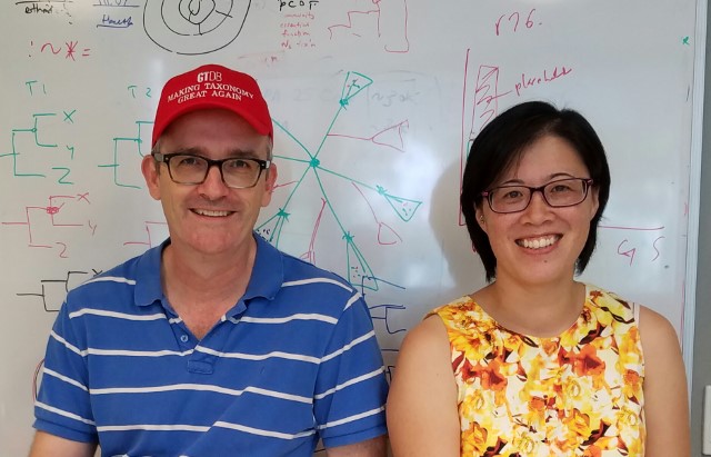 Photo of academic staff in front of whiteboard