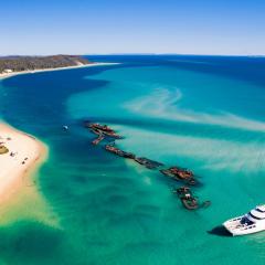 An overhead view of Moreton Bay
