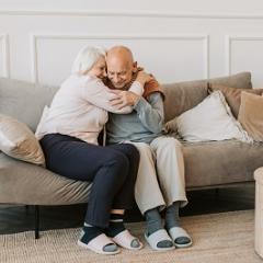 Old couple at home