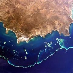 Satellite photo of Great Barrier Reef