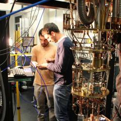 Arkady Fedorov works with colleagues at UQ's Superconducting Quantum Devices Laboratory